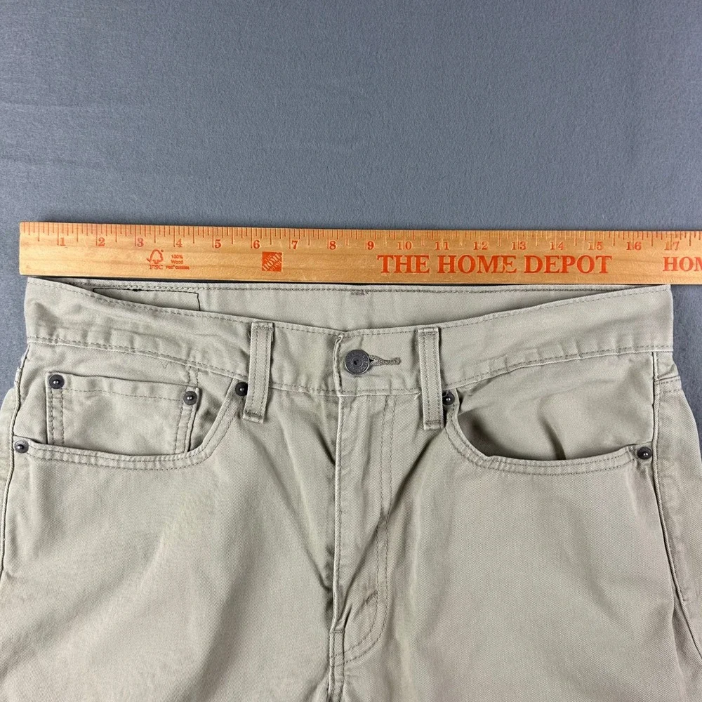 Levi's 514 Straight Fit Pants Mens 34x32 (34x30) Tan Khaki Cotton Blend Trousers